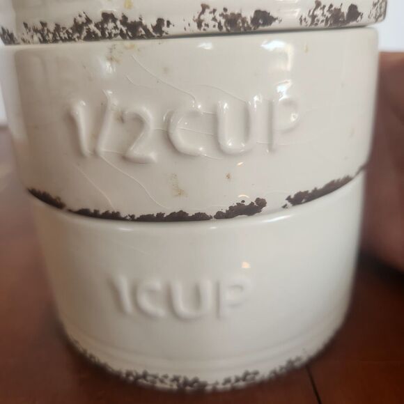 Stackable Ceramic Distressed Look Measuring Cups by LTD Commodities - Picture 5 of 9